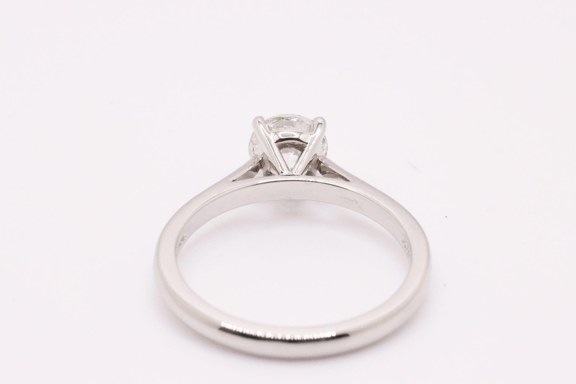 Round Brilliant Cut Natural Diamond Platinum Ring 1.20 Carat D Colour VS2 Clarity ID EX EX - GIA - Image 4 of 5