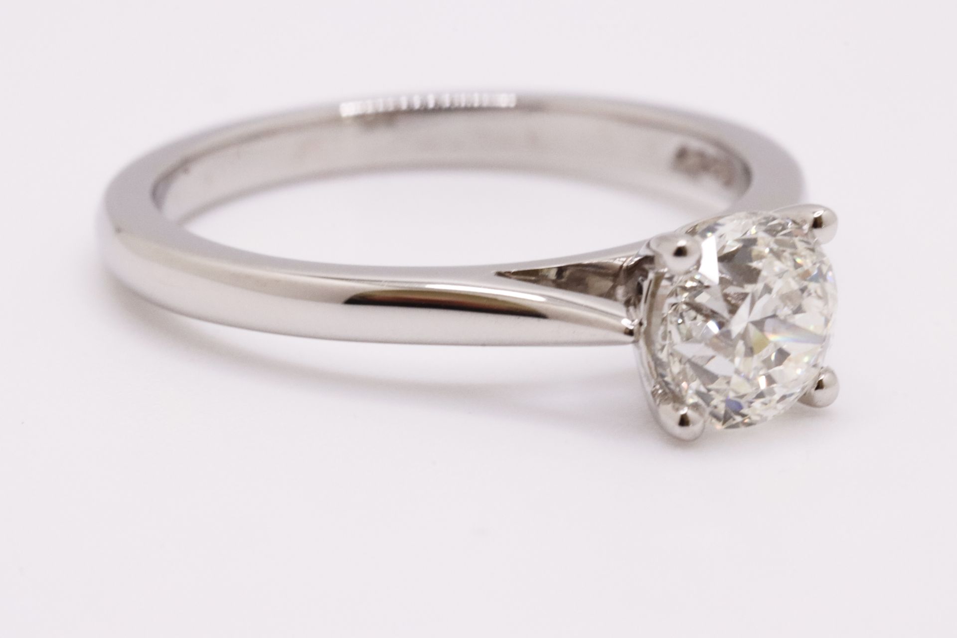 Round Brilliant Cut Natural Diamond Platinum Ring 1.20 Carat D Colour VS2 Clarity ID EX EX - GIA - Image 3 of 5