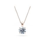 Round Brilliant Cut Diamond 1.10 Carat D Colour VVS1 Clarity -Necklace Pendant -18kt Rose Gold -IGI