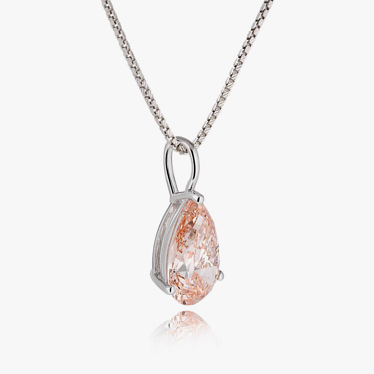 ** ON SALE ** Fancy Intense Pink Pear Cut 4.01ct Diamond Pendant VS2 Clarity 18kt White Gold Ex Ex - Image 2 of 4