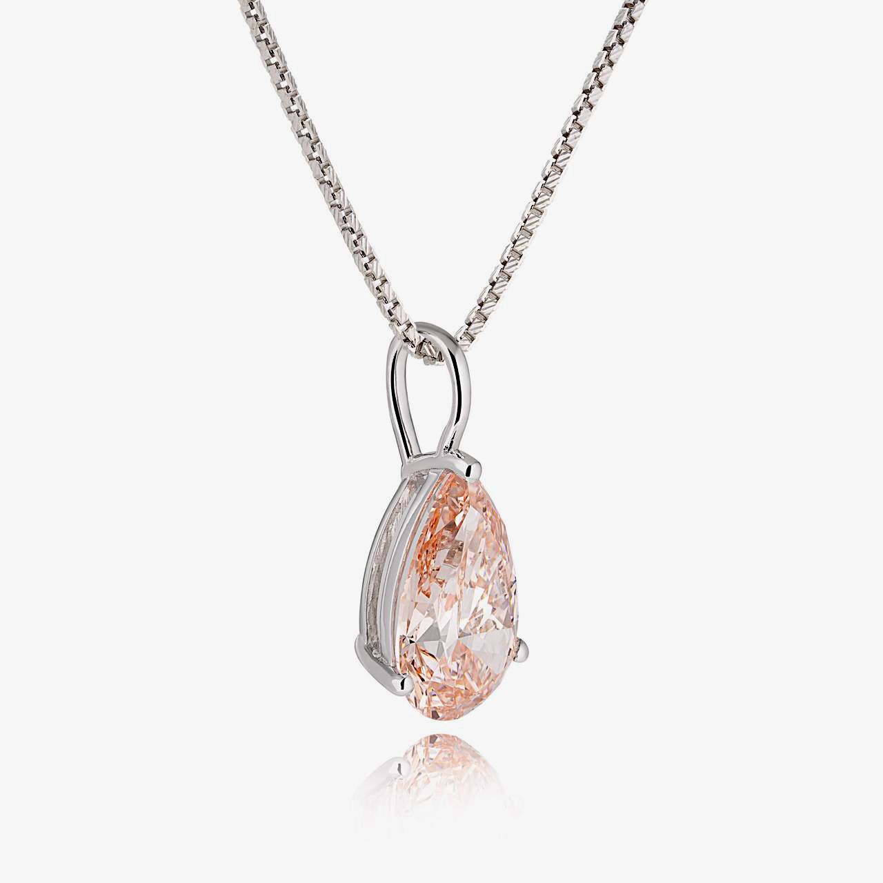 ** ON SALE ** Fancy Intense Pink Pear Cut 4.01ct Diamond Pendant VS2 Clarity 18kt White Gold Ex Ex - Bild 2 aus 4