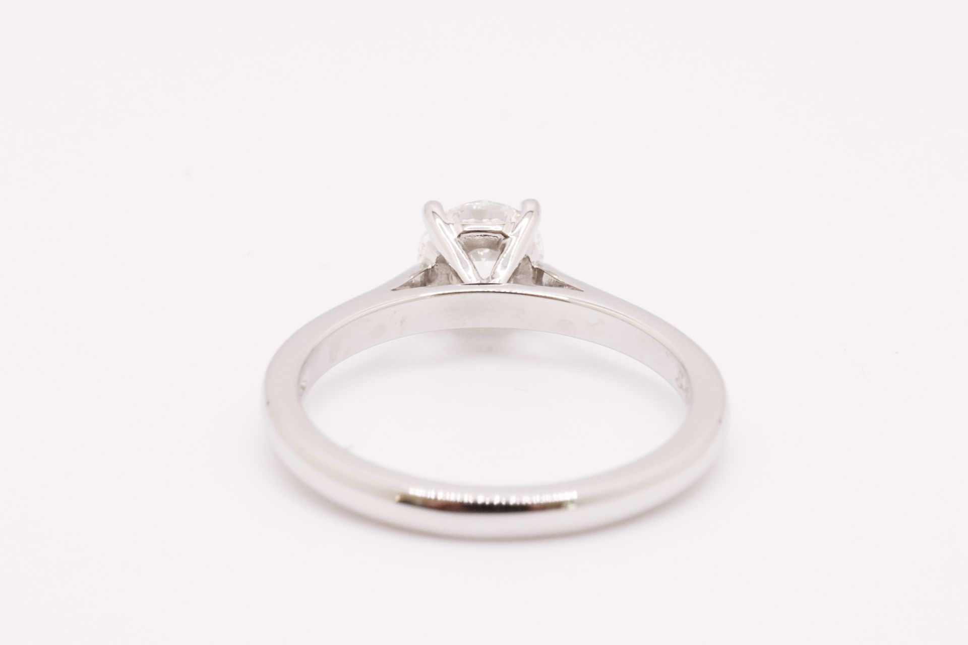 Round Brilliant Cut Natural Diamond Platinum Ring 1.20 Carat D Colour VS2 Clarity ID EX EX - GIA - Image 4 of 5