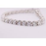 Round Brilliant Cut 23 Carat Diamond Tennis Bracelet G Colour VS Clarity - 18Kt White Gold - IGI