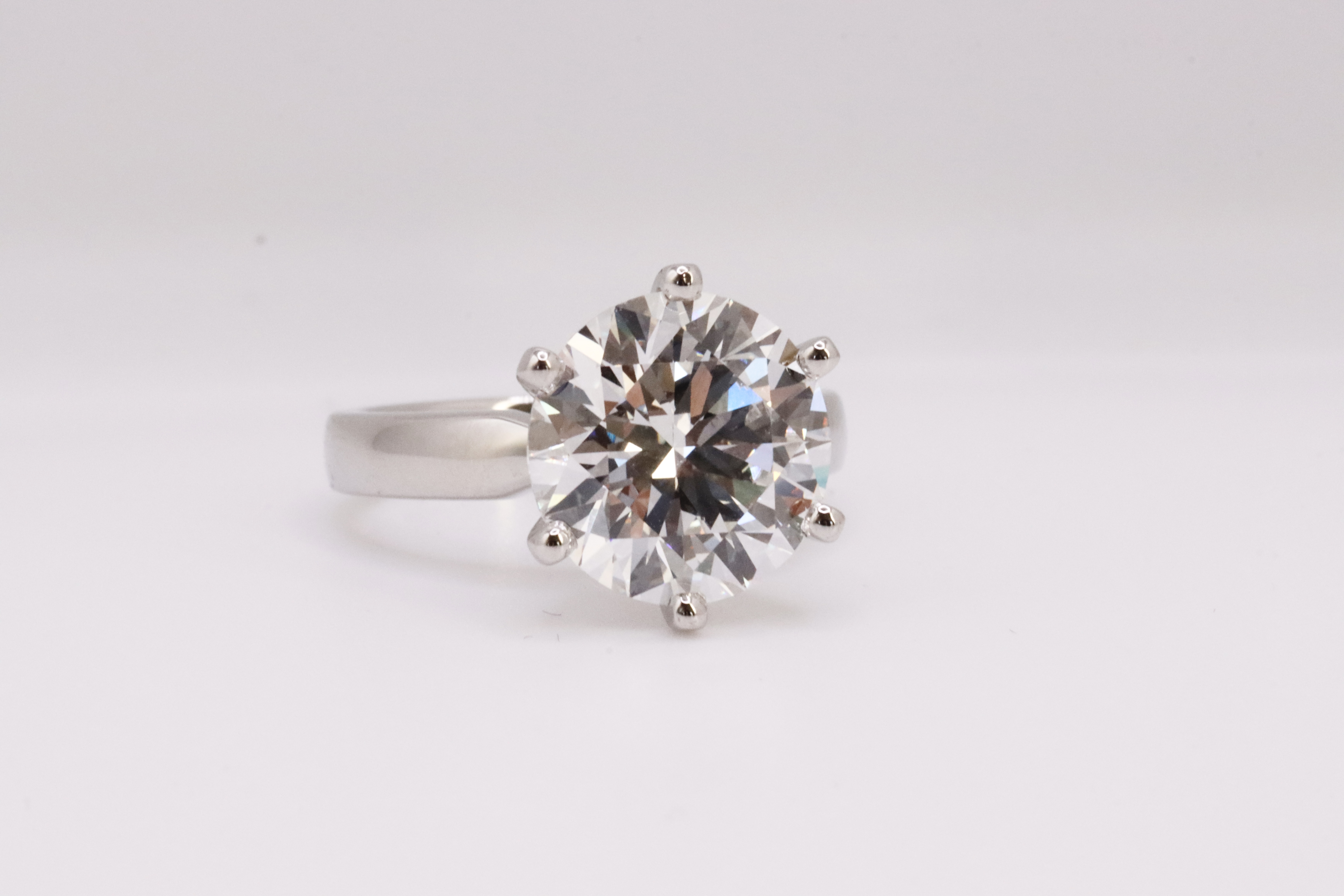 Round brilliant Cut Diamond Platinum Ring 5.00 Carat F Colour VS1 Clarity ID EX EX - IGI - Image 7 of 8