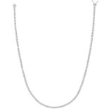 Round Brilliant Cut Natural Diamond 10.00 Carat 17 Inch Necklace 18kt White Gold - Colour G/H - VS