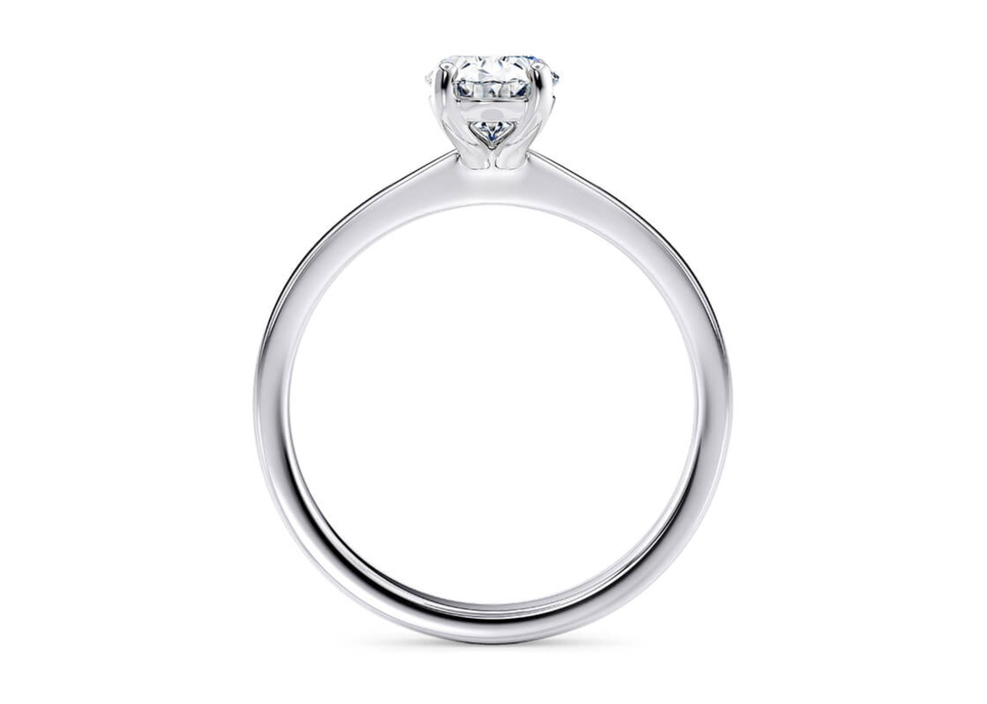 Oval Cut Diamond Platinum Ring 1.50 Carat F Colour SI2 Clarity EX EX - GIA - Image 3 of 4