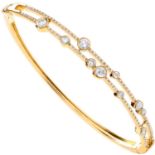 18kt Yellow Gold Natural 1.00 Carat Round Brilliant Cut Diamond Bangle - G Colour VS Clarity