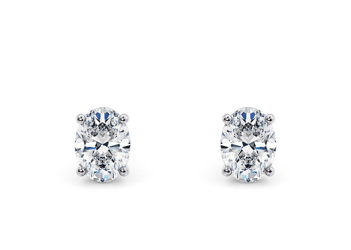 Oval Cut 5.00 Carat Diamond Earrings Set in 18kt White Gold - D Colour VS Clarity - IGI