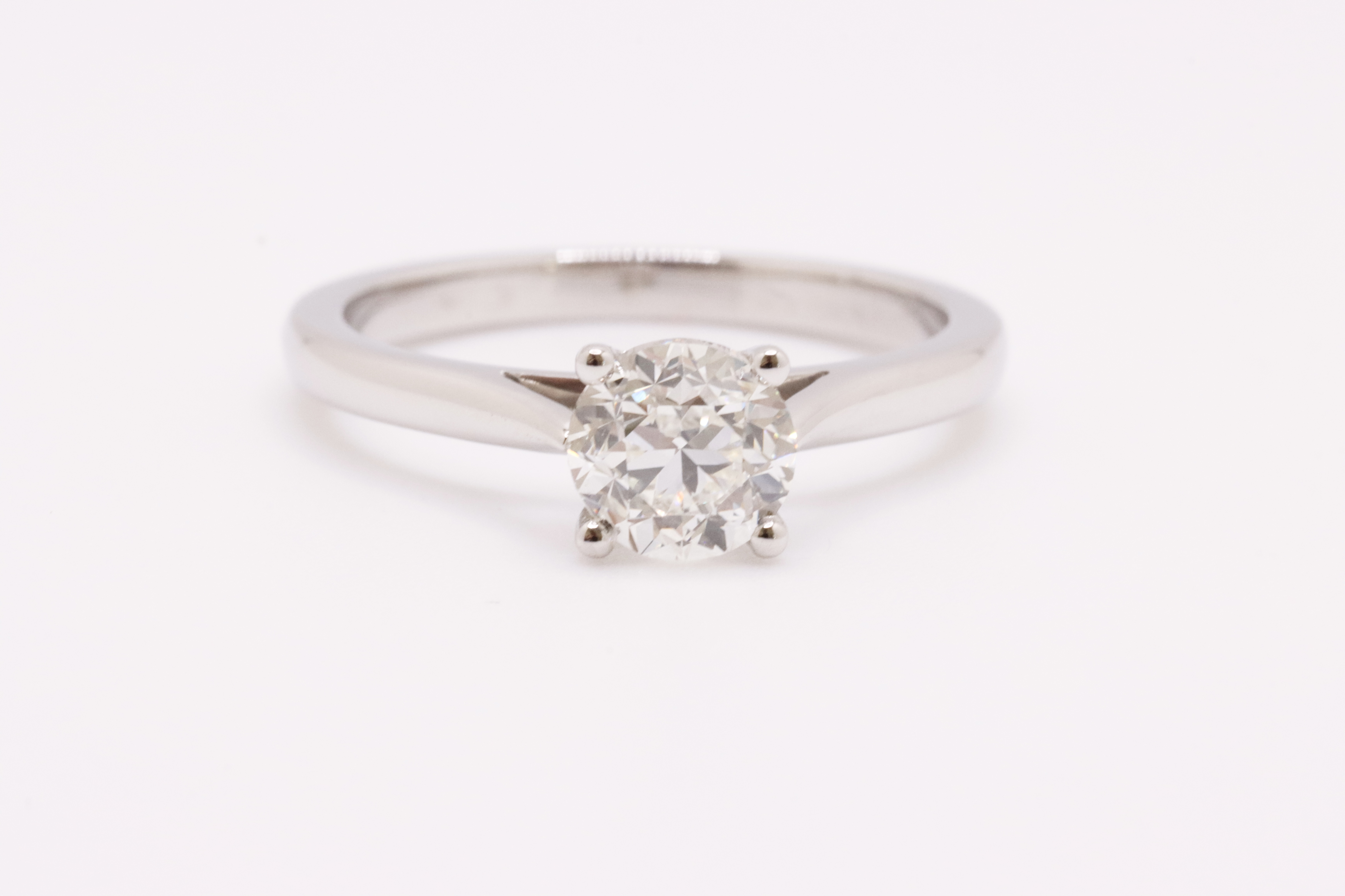 Round Brilliant Cut Natural Diamond Platinum Ring 1.20 Carat D Colour VS2 Clarity ID EX EX - GIA - Image 2 of 5