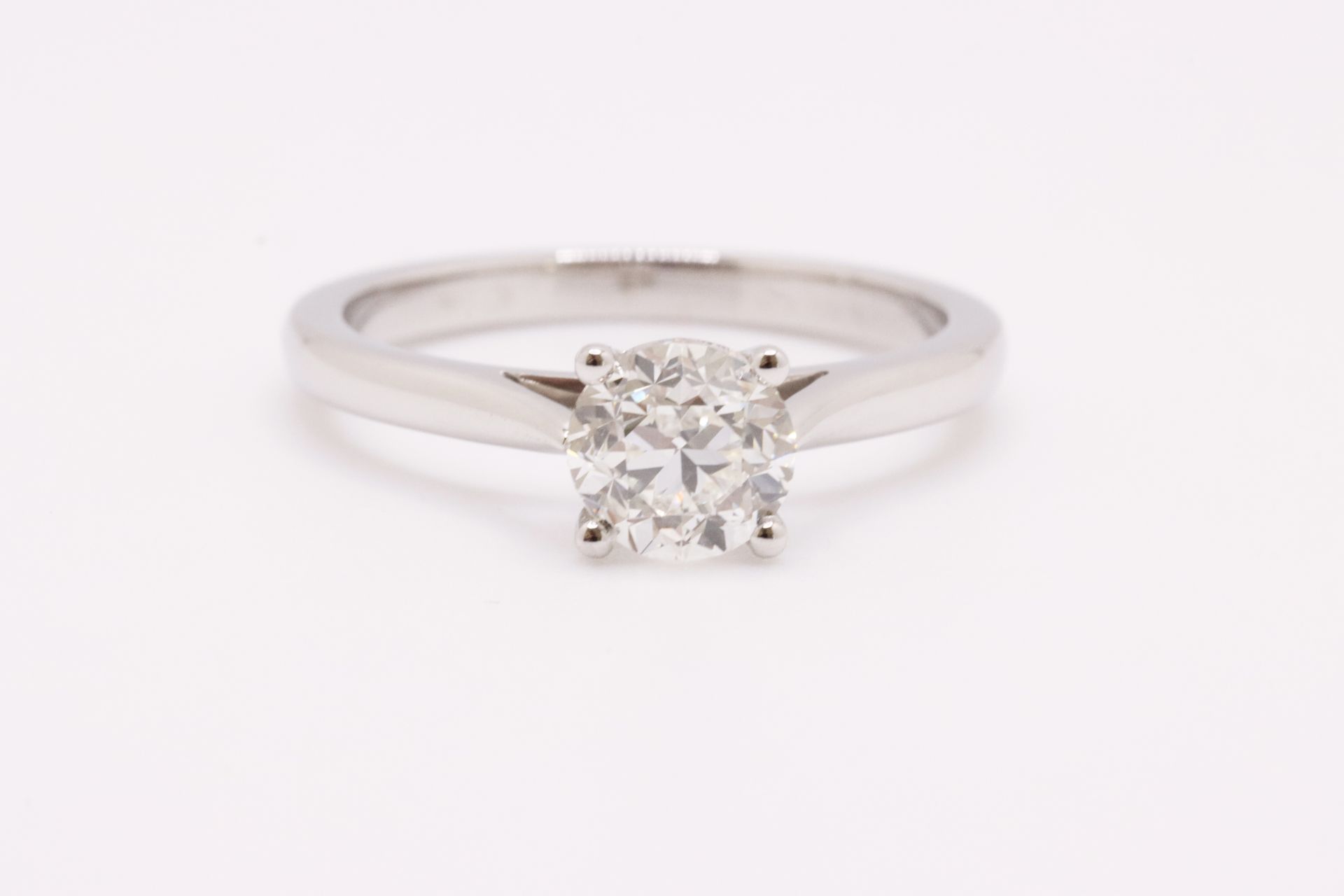 Round Brilliant Cut Natural Diamond Platinum Ring 1.20 Carat D Colour VS2 Clarity ID EX EX - GIA - Image 2 of 5