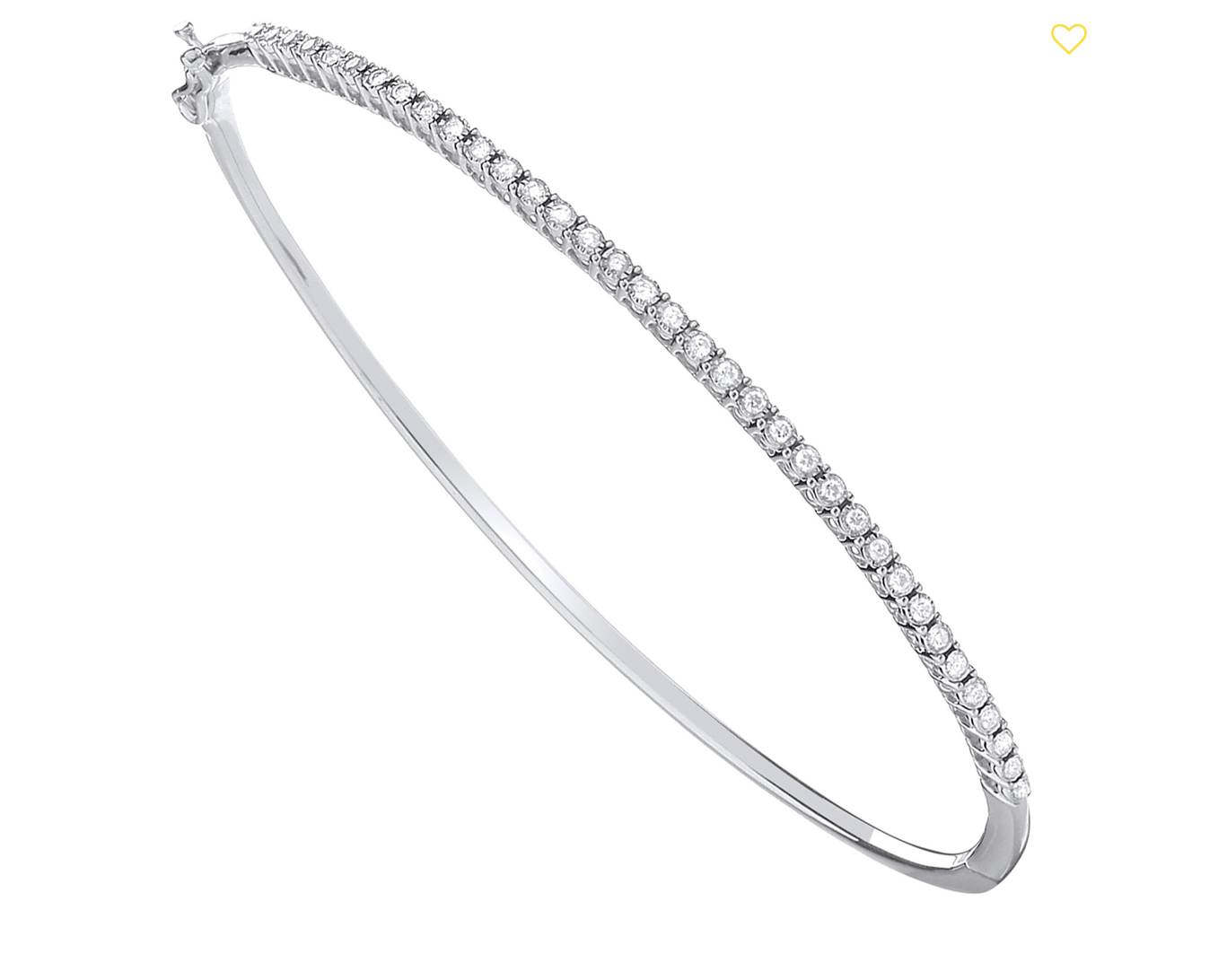 ** ON SALE ** Round Brilliant Cut Natural Diamond 0.50 Carat 9ct White Gold Bangle - F/G Colour SI