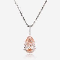 ** ON SALE ** Fancy Intense Pink Pear Cut 4.01ct Diamond Pendant VS2 Clarity 18kt White Gold Ex Ex