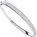 18kt White Gold Natural 3.15 Carat Pave Set Diamond Bangle - G Colour VS Clarity