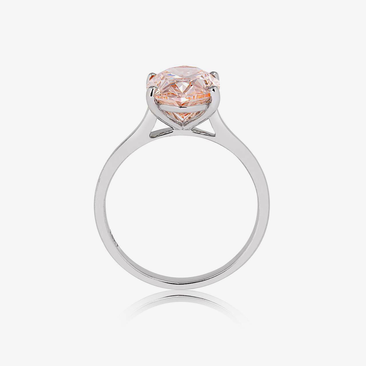 ** ON SALE ** Fancy Intense Pink Oval Cut 3.05CT Diamond Ring VS1 Clarity 18kt White Gold Ex Ex - Image 3 of 4