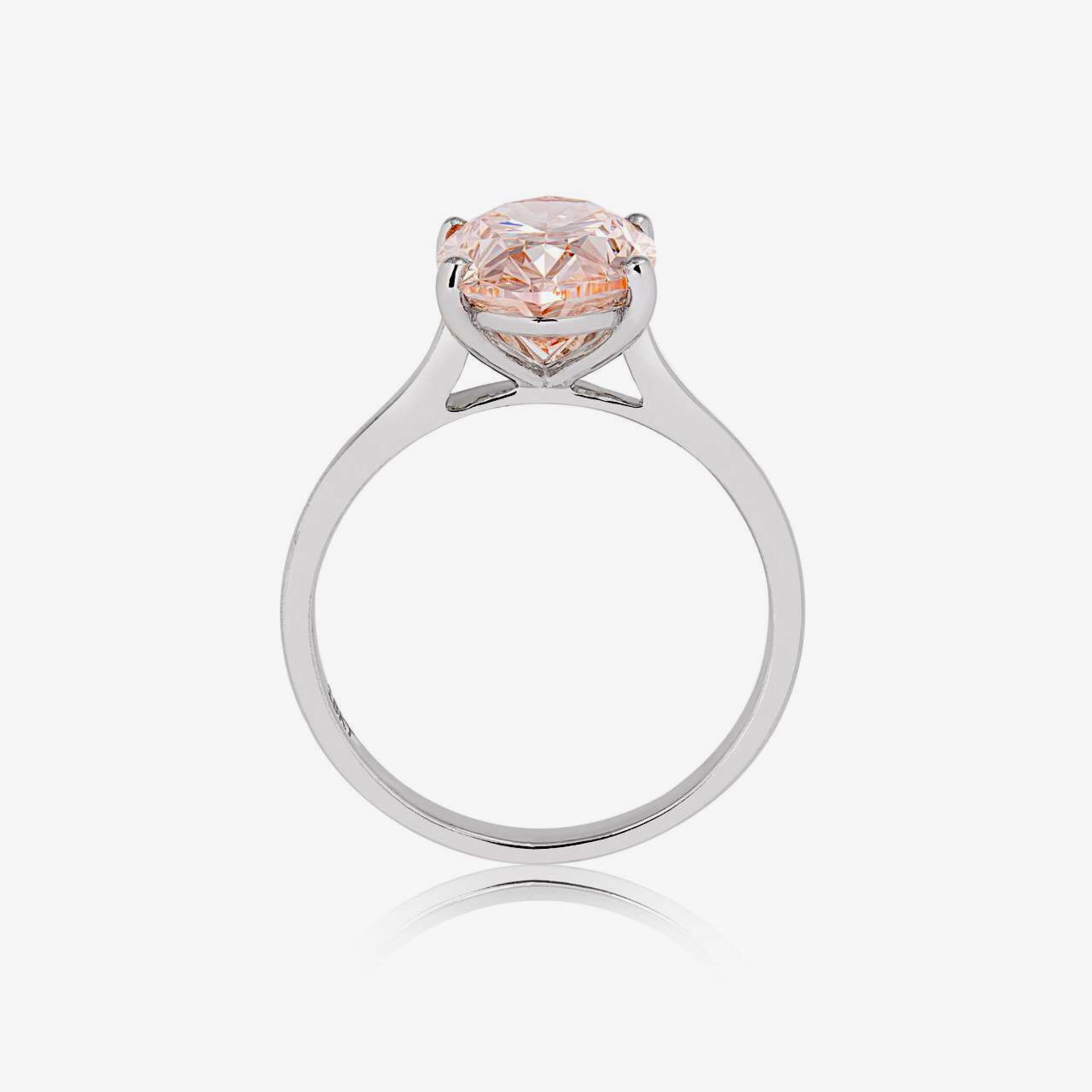 ** ON SALE ** Fancy Intense Pink Oval Cut 3.05CT Diamond Ring VS1 Clarity 18kt White Gold Ex Ex - Bild 3 aus 4