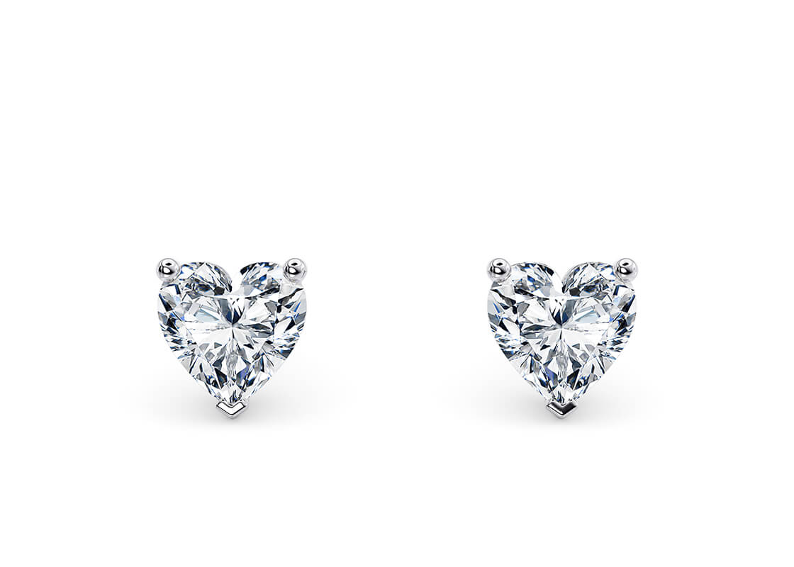 Heart Cut 2.00 Carat Diamond Earrings Set in 18kt White Gold - D Colour VS Clarity - IGI - Image 2 of 3