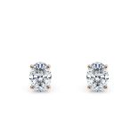 Oval Cut 3.00 Carat Natural Diamond Earrings Set in 18kt Rose Gold - F Colour SI Clarity - GIA