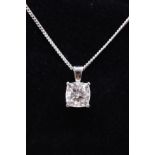 Cushion Cut Diamond 1.50 Carat D Colour VVS2 Clarity -Necklace Pendant -18kt White Gold -IGI