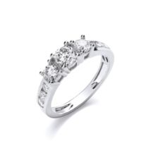 Round Brilliant Cut Natural 1.20 Carat Diamond 18kt White Gold Ring - F Colour - SI Clarity