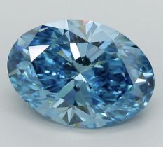 ** ON SALE ** Oval Diamond 5.01 Carat Fancy Blue Colour VS2 Clarity EX EX - IGI