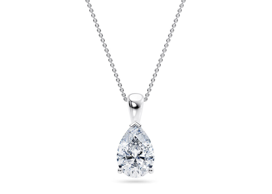 Pear Brilliant Cut 5.01Ct Diamond Pendant Set in Platinum, G Colour, VS2 Clarity -IGI Cert