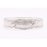 Natural Diamond 18k White Gold Bangle D/E Colour - VS Clarity 4.00 Carat - Unique Design - Stunning