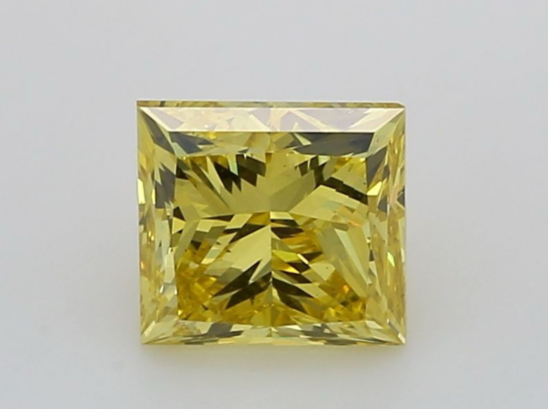 Princess Cut 2.00 Carat Fancy Yellow Natural Diamond VS2 Clarity - GIA Certificate