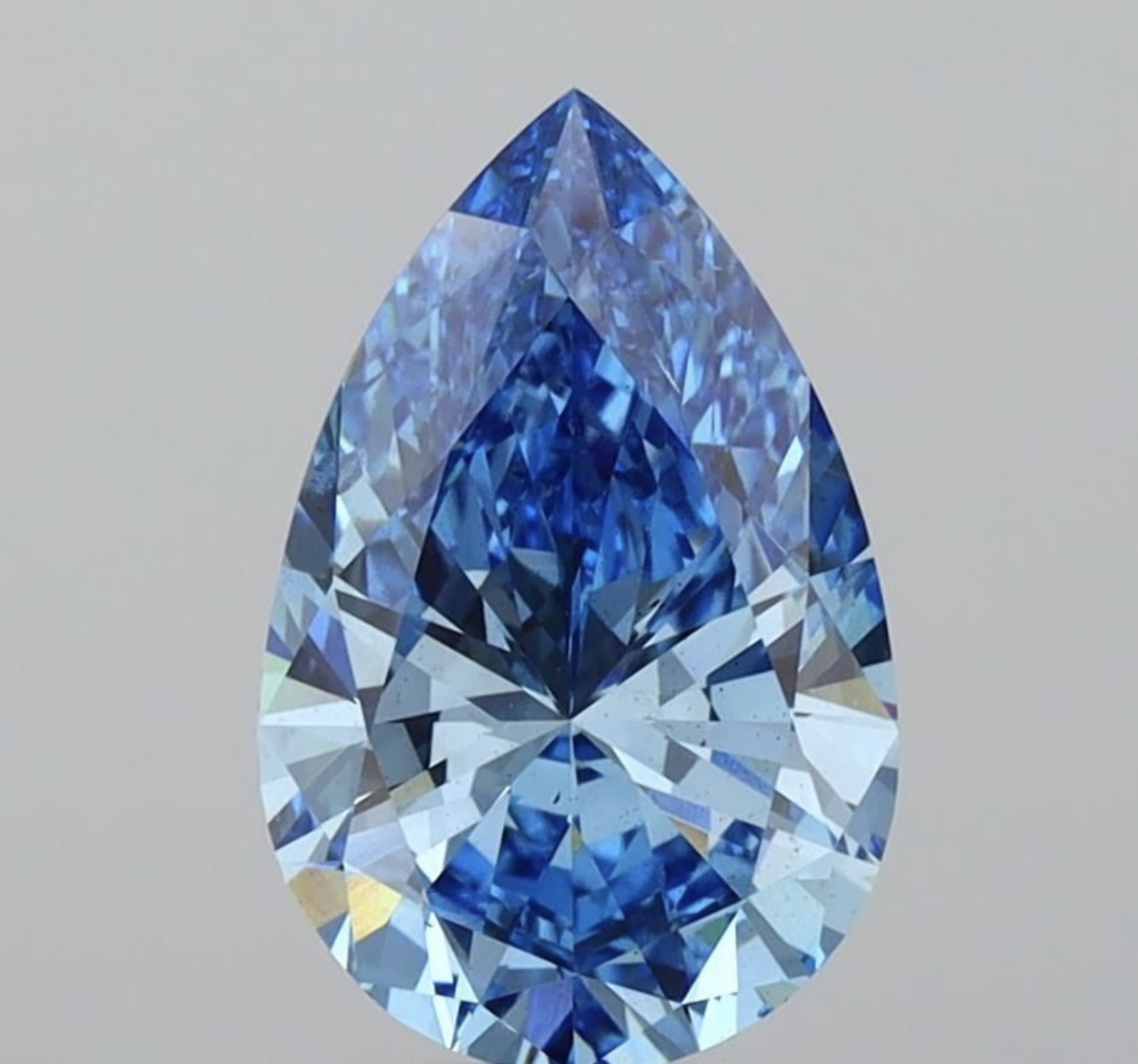 Pear Cut 5.01 Carat Diamond Fancy Blue Colour VS2 Clarity EX EX - IGI