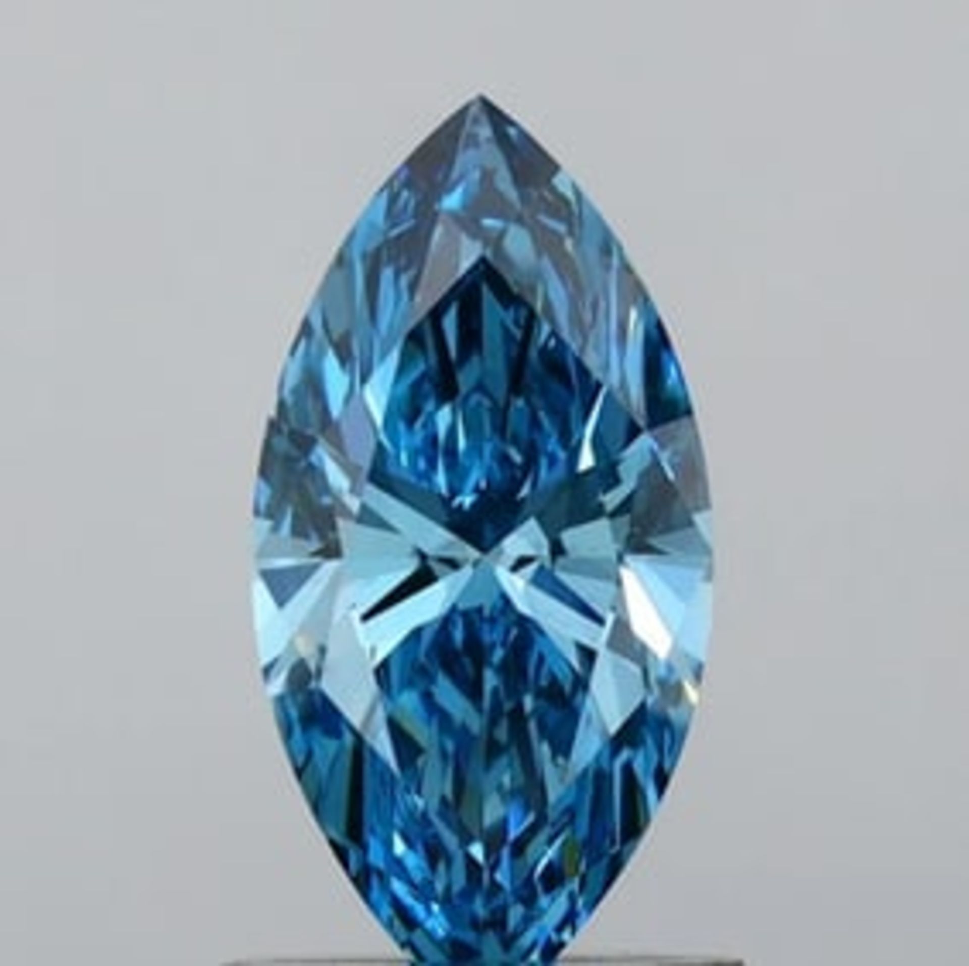 ** ON SALE ** Marquise Cut Diamond 1.00 Carat Fancy Vivid Blue VS1 Clarity IGI Certificate