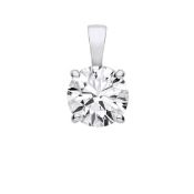 18ct White Gold 3.00ctw LAB GROWN Diamond Pendant IGI Certified