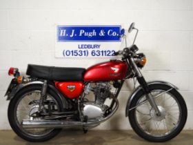 Honda CB125 motorcycle. 1974. 124cc Engine turns over. Reg. UGW 184S. No docs. Key