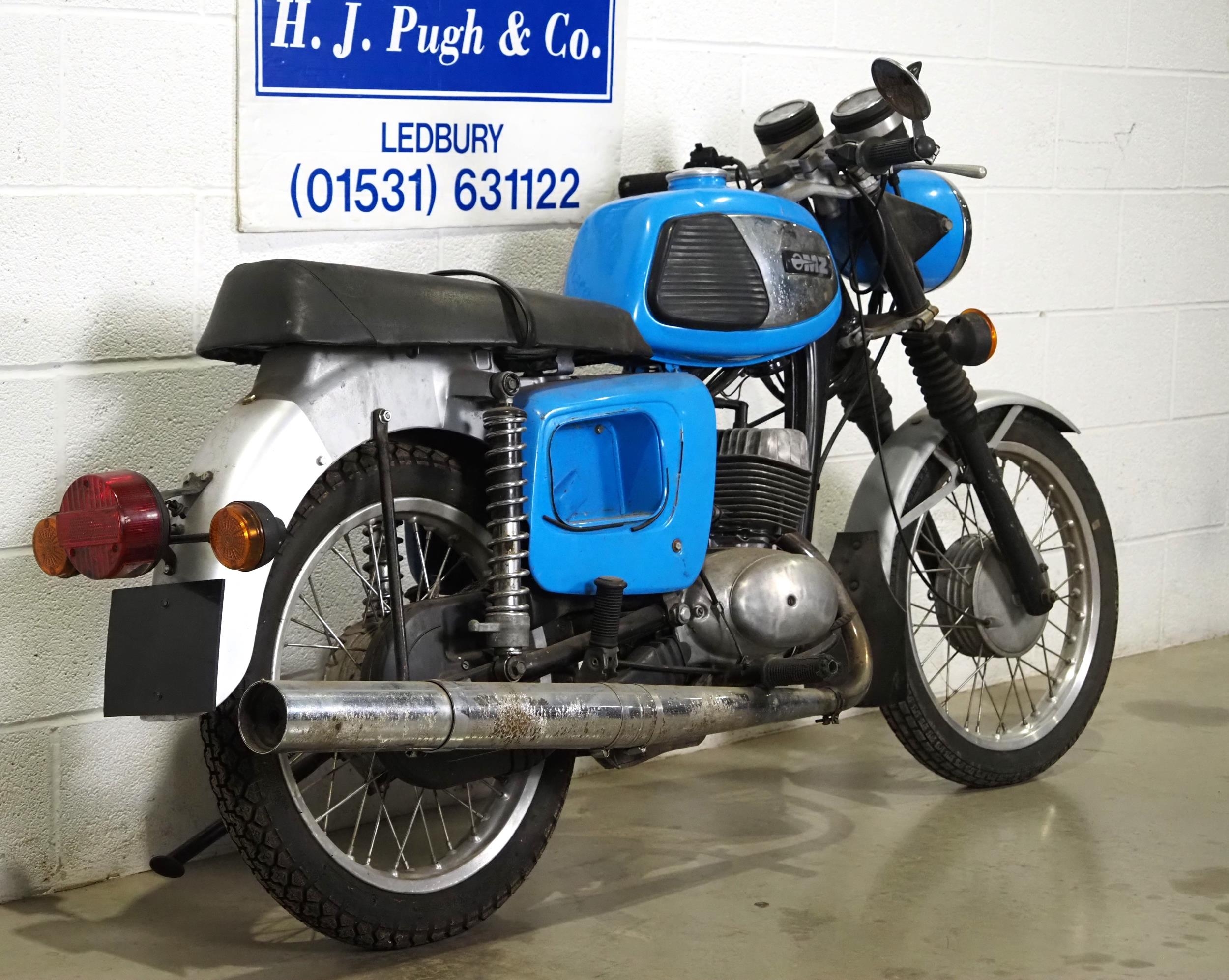 MZ TS125 Motorcycle. 1985. 125cc. Frame no. 8858357 Engine no. 6605216 Been in storage, engine turns - Image 3 of 6