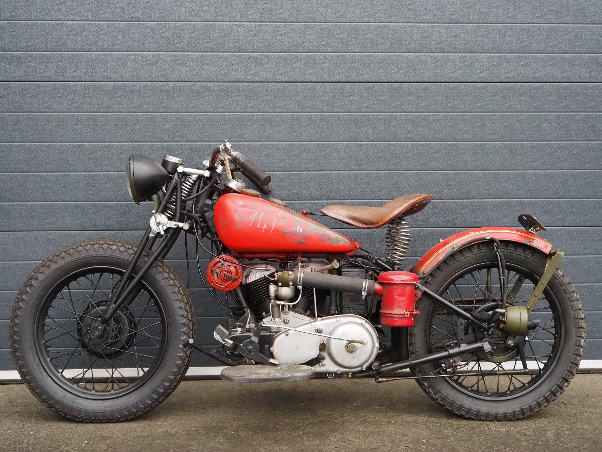 Indian 741 Scout motorcycle. 500cc. 1939. Engine No. 73565 Last ridden in January 2024. Comes with - Image 9 of 11