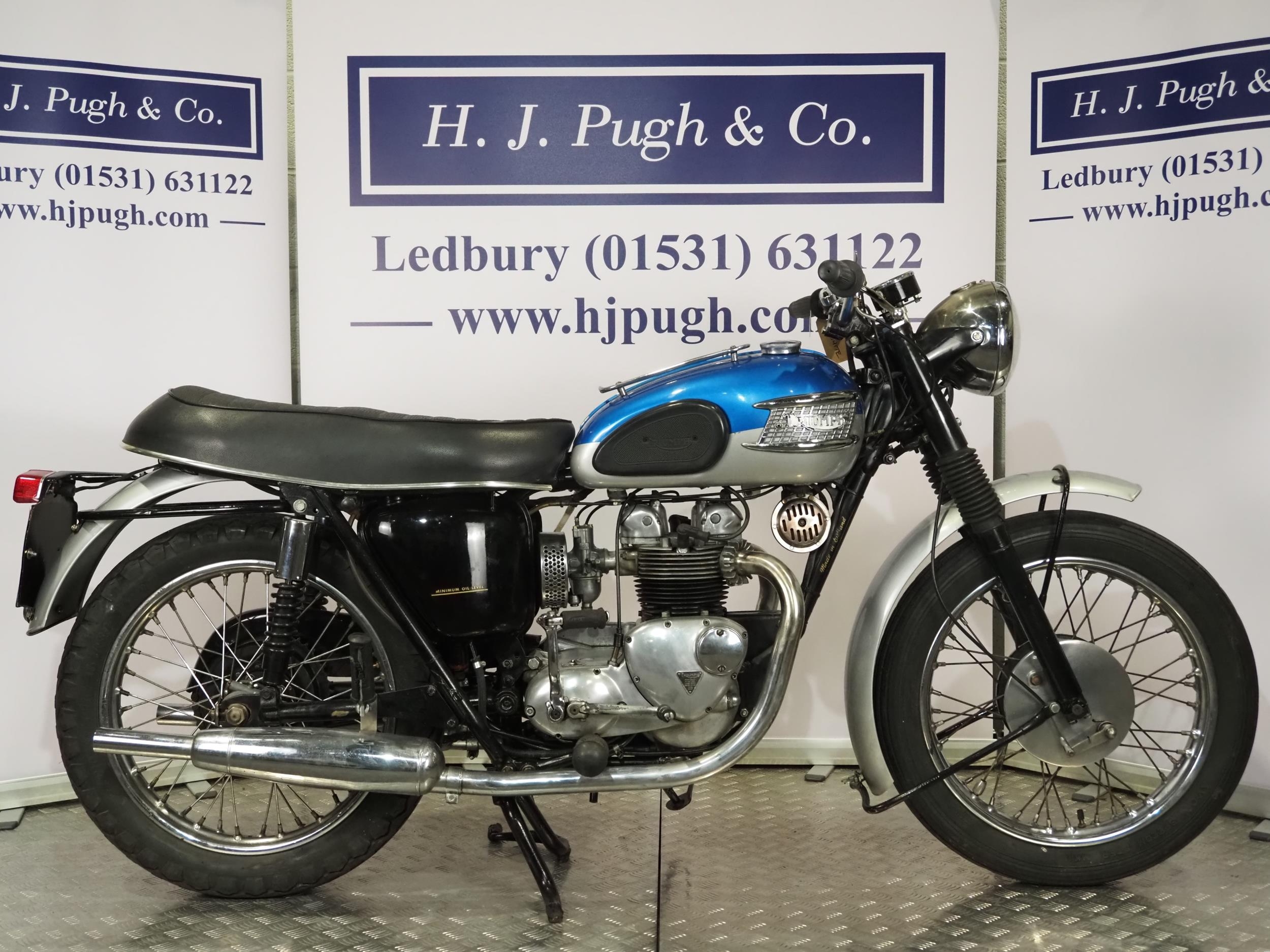 Triumph 350 motorcycle. 1958. 350cc Frame No. H4290 Engine No. T90 H29827 Runs and rides. Had been