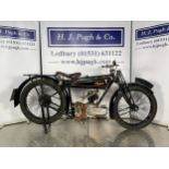 Raleigh Model 15 2¼HP motorcycle. 1924. 250cc. Frame No. 5341 Engine No. M1651 Comes with box of