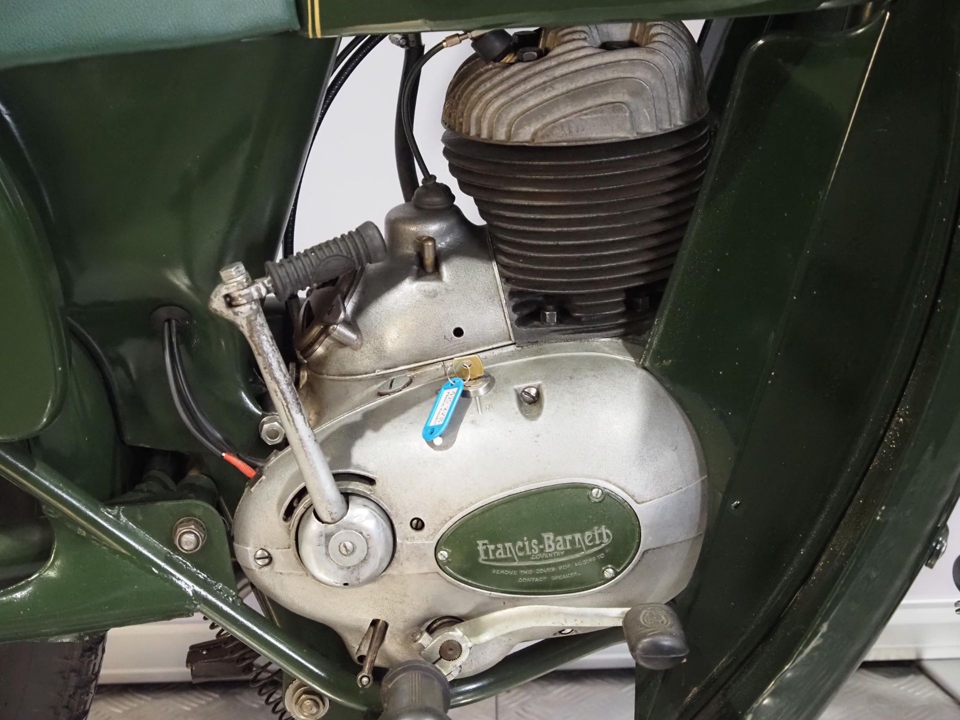 Fancis Barnett Cruiser 75 motorcycle. 1956. 225cc. Frame No. WB14383 Engine No. 842A/1138 Runs and - Image 4 of 6