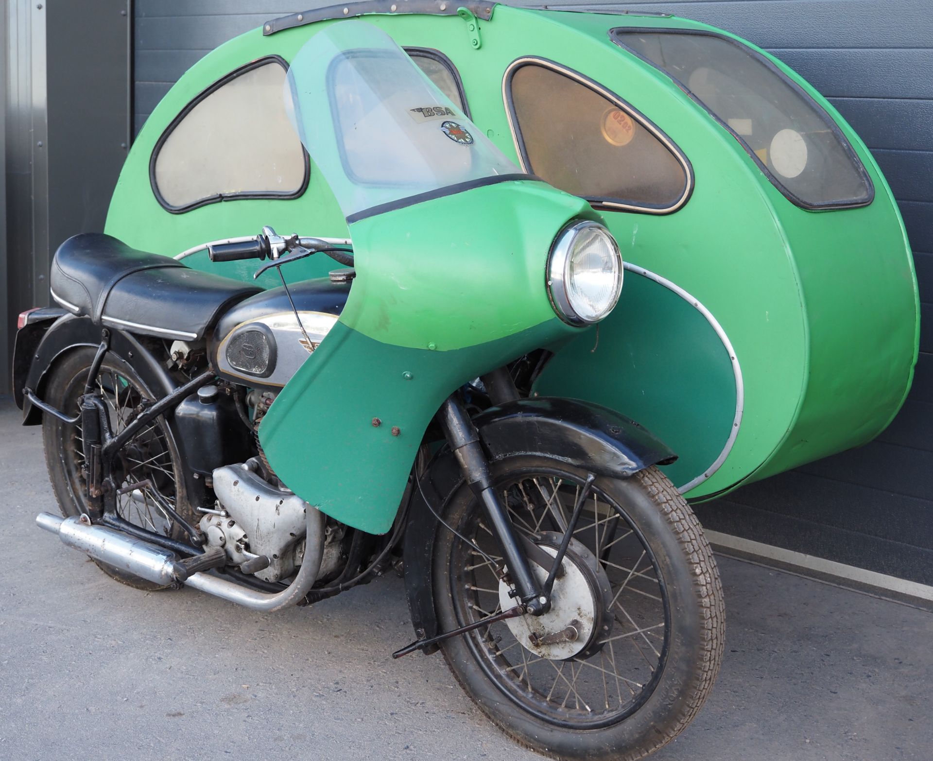 BSA Gold Flash sidecar outfit. 1955. 650ccRuns but has been dry stored for some time and will need - Image 2 of 9