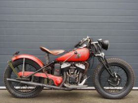 Indian 741 Scout motorcycle. 500cc. 1939. Engine No. 73565 Last ridden in January 2024. Comes with
