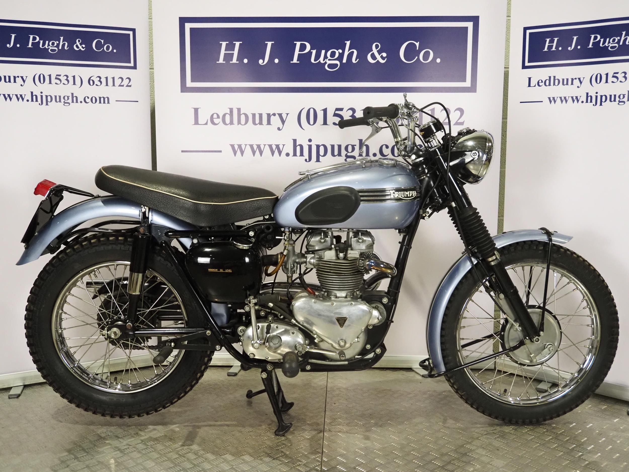 Triumph TR6 Trophy motorcycle. 1956. 650cc Frame No. 81764 Engine No. TR6 81764 Engine turns over