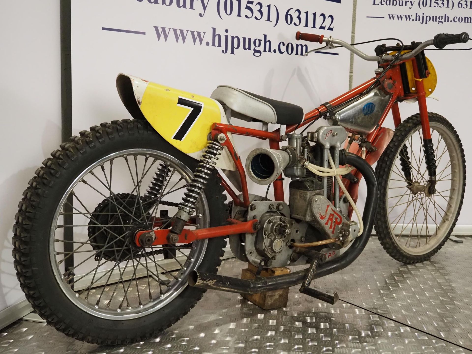 Hagon JAP grasstrack motorcycle. 1960s. 500cc. Engine No. JOS/D/77293/4 Engine turns over. Has - Image 4 of 8
