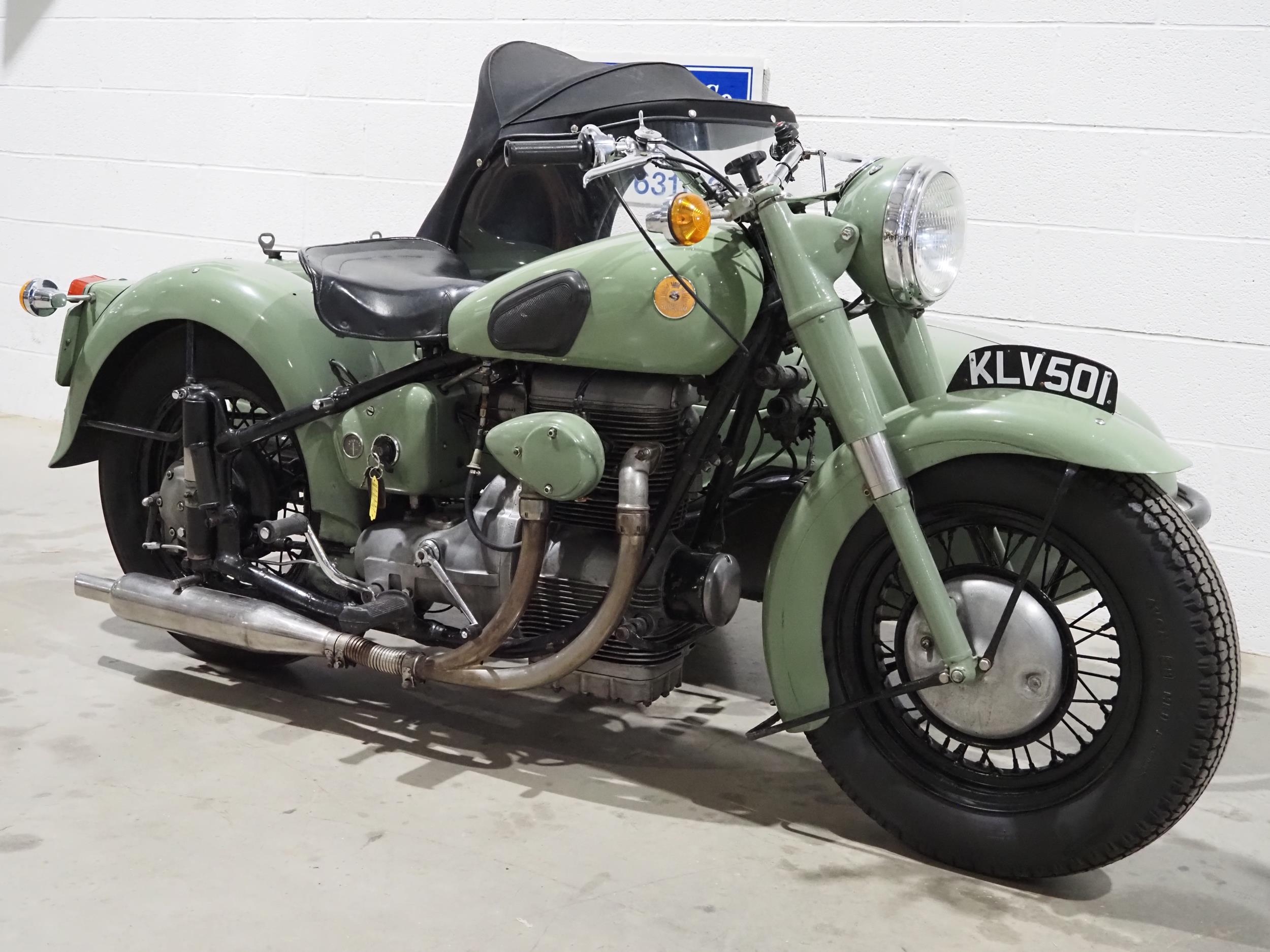 Sunbeam S7 sidecar outfit. 1950. 487cc Frame No. S7 3193 Engine No. S813294 Runs and rides, starts - Image 8 of 11