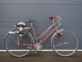 Ladies Trent Sports bicycle with Power Pak rear wheel engine unit. 49cc. 1952. Reg. UXS 464. V5