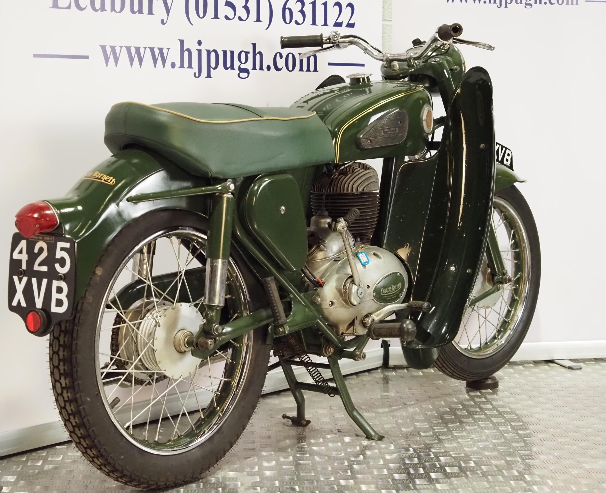 Fancis Barnett Cruiser 75 motorcycle. 1956. 225cc. Frame No. WB14383 Engine No. 842A/1138 Runs and - Image 3 of 6