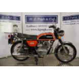 Honda CB200 motorcycle. 1976. 198cc Frame No. CB200-1044060 Frame No. CB200E-1046364 UK supplied