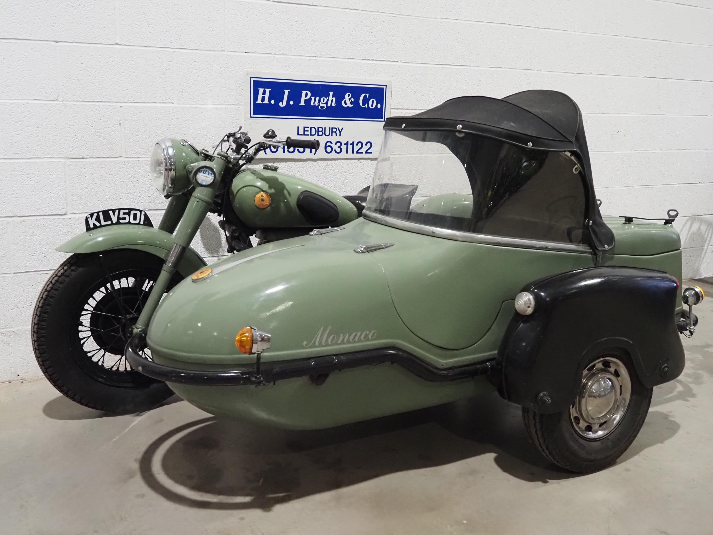 Sunbeam S7 sidecar outfit. 1950. 487cc Frame No. S7 3193 Engine No. S813294 Runs and rides, starts - Image 2 of 11