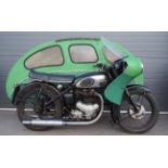BSA Gold Flash sidecar outfit. 1955. 650ccRuns but has been dry stored for some time and will need
