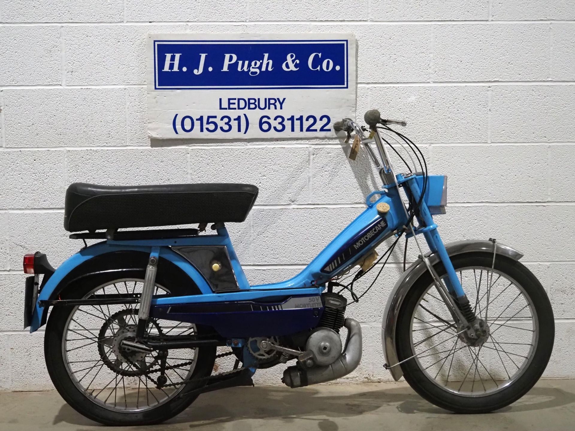 Motobecane 50V Mobylette moped. 1977. 49cc. Was running when stored some time ago and so will need