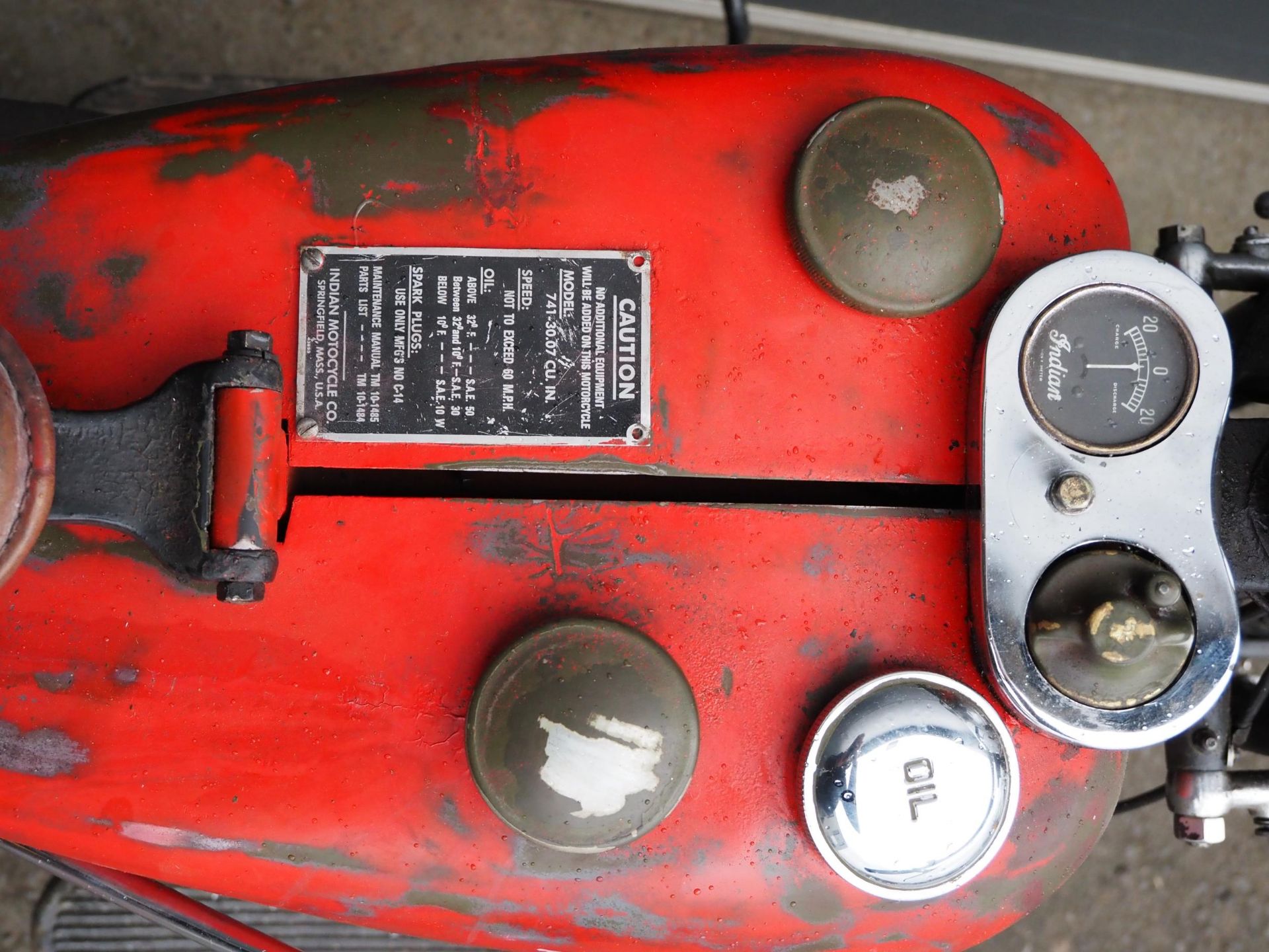 Indian 741 Scout motorcycle. 500cc. 1939. Engine No. 73565 Last ridden in January 2024. Comes with - Image 5 of 11