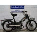 Mobylette moped. 1972. 49cc. Engine turns over but will require recommissioning. Reg. KAE 860L. Part