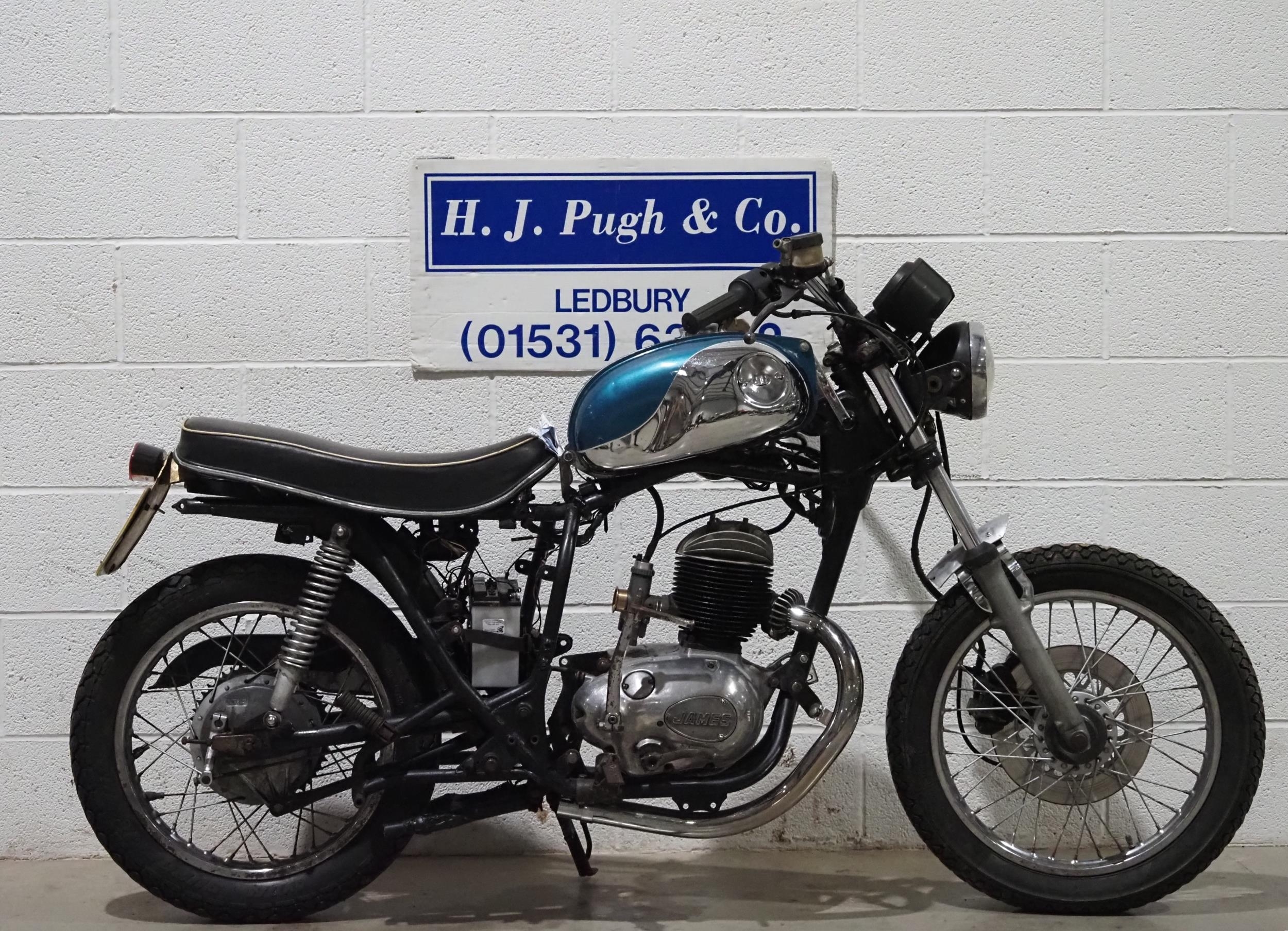 Suzuki GS250T motorcycle project. 1980. Fitted with a James 207 engine which turns over with